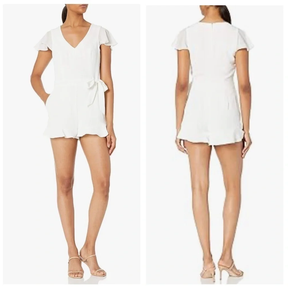Parker Catherine Flutter Sleeve Women's Romper, New with Tags, Small, MSRP $298
